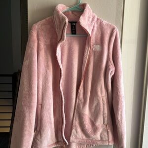 Fur north face baby pink jacket